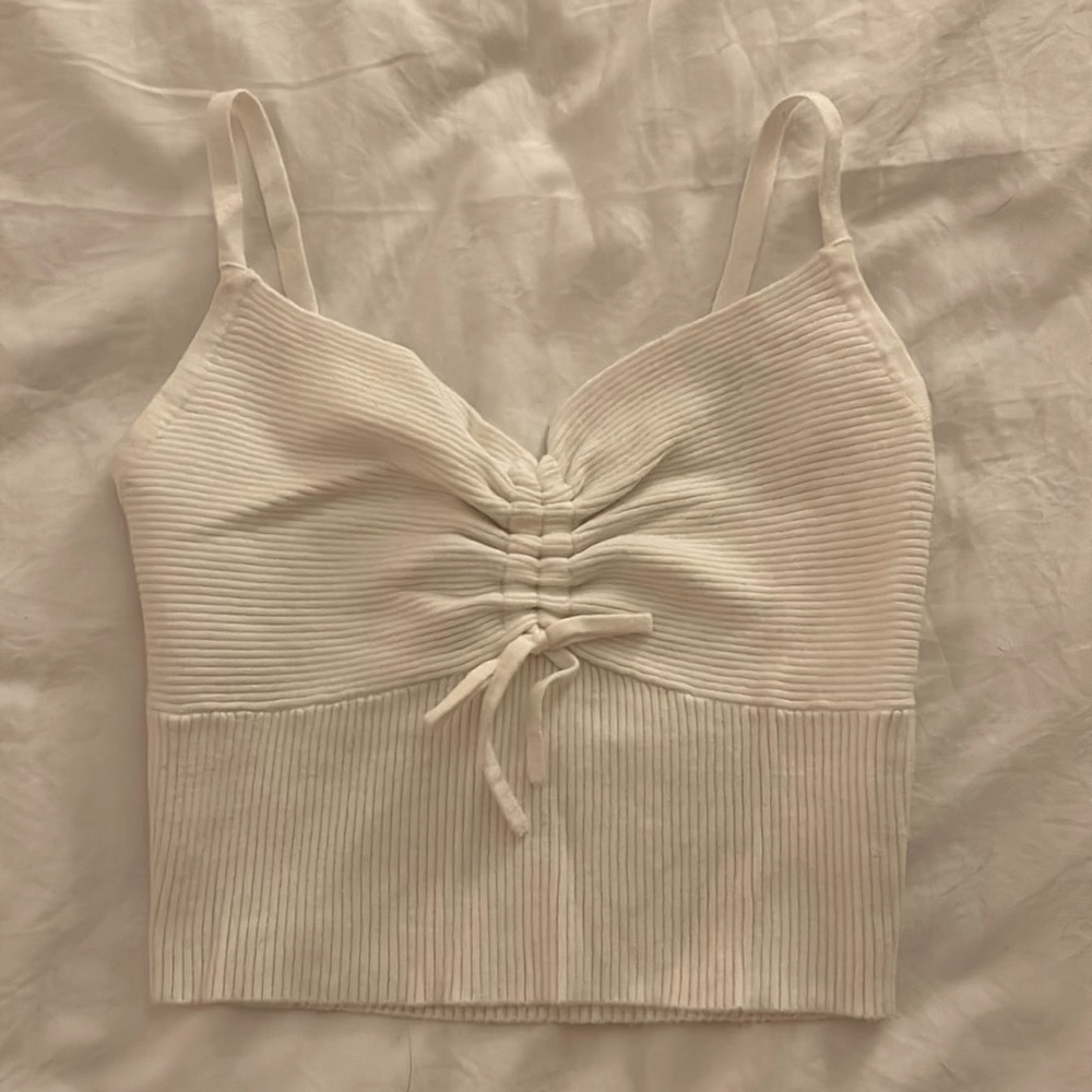 PacSun white ribbed crop top, size small
